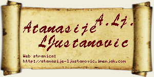 Atanasije LJuštanović vizit kartica